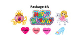 Happy Birthday Princess Packages - 24" Tall Sign & Characters (Total 7pcs or 20pcs) | Yard Sign Outdoor Lawn Decorations
