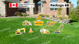 Construction Theme Yard Sign – Construction Sign 24” Tall + Decors (Total 7pcs or 14pcs) | Yard Sign Outdoor Lawn Decorations