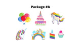 Happy Birthday Unicorn Package – Cake Sign 24" Tall + Unicorn + Decors (Total 7pcs or 20pcs) | Yard Sign Outdoor Lawn Decorations