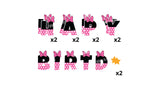 Happy Birthday (Black & Pink Mouse Style) Letters Yard Card Sets 24" Tall (Total 15pcs) | Yard Sign Outdoor Lawn Decor | Happy Birthday Set