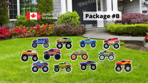 Monster Truck - 16" Tall Yard Sign (Total 6pcs or 12pcs) | Yard Sign Outdoor Lawn Decorations