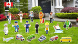 Frontline Workers Set - 20" to 24" Tall (Total 18pcs)  | Yard Sign Outdoor Lawn Decorations