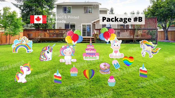 Happy Birthday Unicorn Package – Cake Sign 24