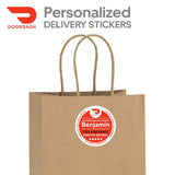 Personalized! DoorDash 3.5"x3.5" "Tips & Reviews Keep Me Driving" Delivery Bag Stickers | 6 Stickers Per Sheet- Food Delivery