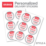 Personalized! Grubhub 3.5"x3.5" "Tips & Reviews Keep Me Driving" Delivery Bag Stickers | 6 Stickers Per Sheet- Food Delivery