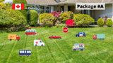 Party Boy - Cars Package – Sign Decors 12" - 16" Tall (Total 9pcs or 20pcs) | Yard Sign Outdoor Lawn Decorations