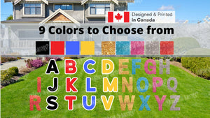 Alphabet Set - 12" / 16" / 18" / 24" Tall with 9 COLORS to choose from (A to Z - 1 of each - Total 26 pcs) | Yard Sign Decorations