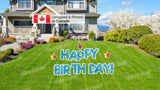 Light Blue Glitter Happy Birthday Letters Yard Card Sets - 16" Tall (Total 10pcs) | Yard Sign Outdoor Lawn Decor | Happy Birthday Set