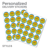 Personalized! Generic 2"x2" "Tips & Reviews Keep Me Driving" Delivery Bag Stickers | 20 Stickers Per Sheet- Food Delivery