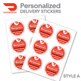 Personalized! DoorDash 3.5"x3.5" "Tips & Reviews Keep Me Driving" Delivery Bag Stickers | 6 Stickers Per Sheet- Food Delivery