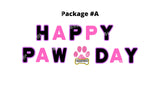 Happy Pawday Girl – Balloon 18" Tall + Letters 15" Tall + Decors (Total 12 or 26pcs) | Yard Sign Outdoor Lawn Decorations
