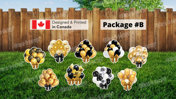 Balloon Signs Package (Gold, Black & White)  – Balloons 20