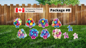 Balloon Signs Package – Balloons 22"-24" Tall + Decors (Total 5pcs or 11pcs)|Yard Sign Outdoor Lawn Decorations