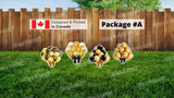 Balloon Signs Package (Gold, Black & White)  – Balloons 20"-24" Tall (Total 4pcs or 9pcs)|Yard Sign Outdoor Lawn