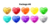 Glitter Big Hearts Sign Package – 13" tall (Total 11 pcs) or 20" tall (Total 10 pcs) | Yard Sign Outdoor Lawn