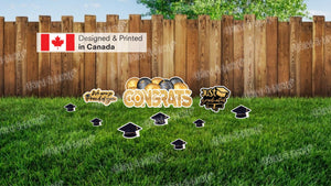 Graduaton Sign Package – Congrats Sign 48" Wide x 22" Tall  + Decors (Total 10pcs)  | Yard Sign Outdoor Lawn Decor