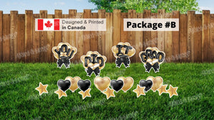 Graduaton Sign Package – You Did It Grad + Decors (Total 4pcs or 19pcs) | Yard Sign Outdoor Lawn Decorations