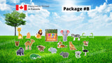 Safari Signs Package - Giaffe & Elephant 24" Tall + Decors  (Total 11pcs / 12 pcs / 20 pcs) | Yard Sign Outdoor Lawn Decoration