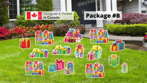 Gift Boxes - Presents Sign Package – Gift Boxes Sign  (Total 9 pcs or 15 pcs) | Yard Sign Outdoor Lawn Decorations