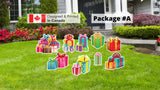 Gift Boxes - Presents Sign Package – Gift Boxes Sign  (Total 9 pcs or 15 pcs) | Yard Sign Outdoor Lawn Decorations