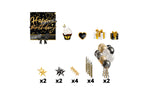 Happy Birthday - Black Gold Glitter Style Package (Total 19 pcs)  | Birthday Yard Sign (Y-0237)