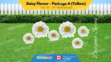 Daisy Flower - Yellow and Pink Package (Total 6 or 12pcs)  | Yard Sign Outdoor Lawn Decorations | Yardabrate Designer Series